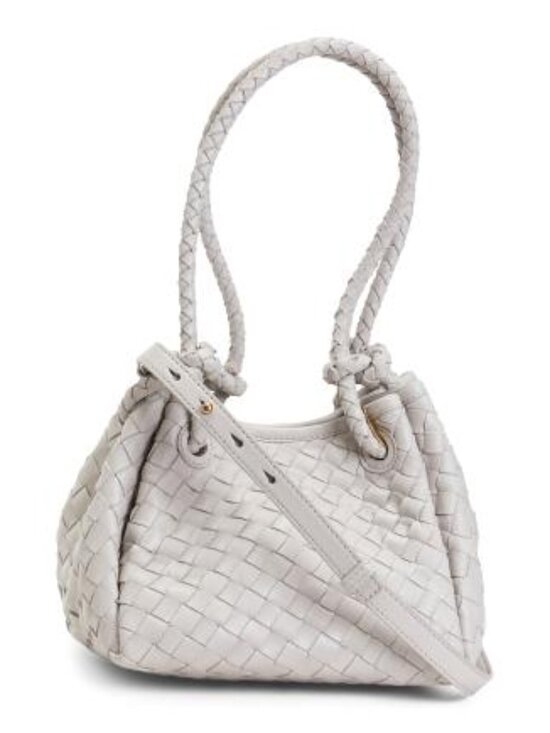 Walter Baker Handbags - WALTER BAKER Leather Kinsley Hand Woven Double Handle Small Tote